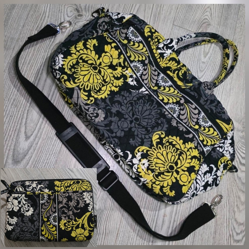 Vera Bradley Black, Yellow & Gray Floral Travel Bag